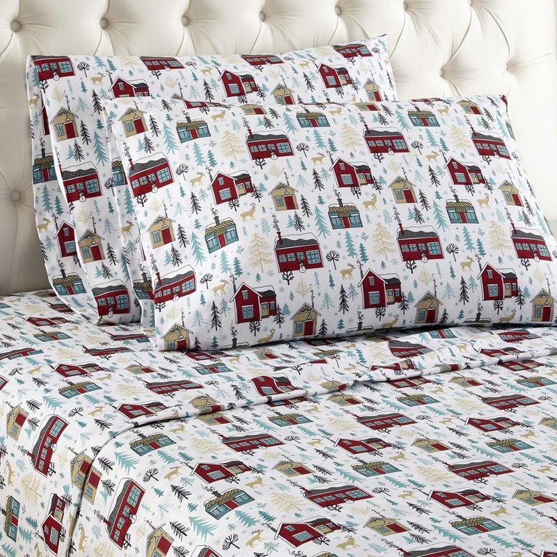 Shavel Micro Flannel Printed Sheet Set - Cabins, 1 of 5