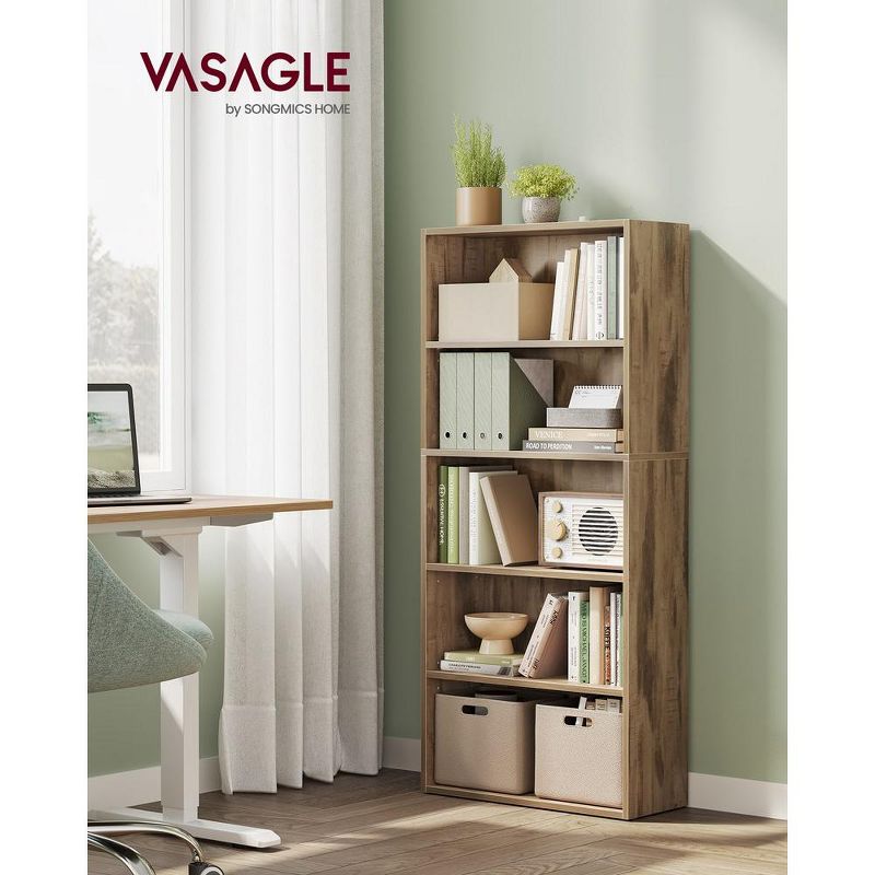 VASAGLE Bookshelf, 23.6 Inches Wide, 5-Tier Open Bookcase with Adjustable Storage Shelves, Floor Standing Unit, 2 of 9
