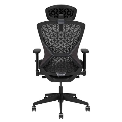 Black Ergonomic Mesh Gaming Chair with Adjustable Headrest