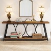 Gulches Industrial Vintage Rustic 70.9" 2-Tier Console Table, Sofa Table Behind Couch with Shelves, Rustic Brown - 3 of 4