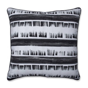 Brushed Ink Oversize Square Floor Pillow Black - Pillow Perfect, White Black