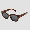 Women's Shiny Plastic Cateye Sunglasses - Universal Thread™ Tortoise Brown: Scratch-Resistant, UV Protection, Recycled Frame - 3 of 3