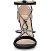 Allegra K Women's Open Toe Rhinestone Knot Strap Stiletto Heels Sandals - 4 of 4
