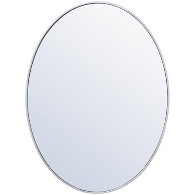 Elegant Lighting Metal frame oval mirror 40 inch in silver