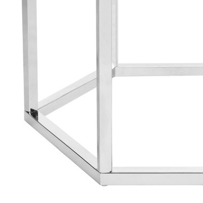 Teagan Chrome Hexagonal Glass End Table