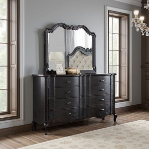 Royal Hampton Dresser Mirror, 39x46 Beveled Edges and Classic Black Wood Frame - 1 of 4