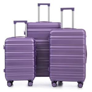SEVOBAL Luggage 3 in 1 20"/24"/28" 3 pcs/set in ABS Spinner Wheel Luggage, Carry on Suitcase, Combination Lock, Purple, 14.5"*9"*22.2" - 1 of 4