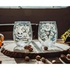 Silver Buffalo Nightmare Before Christmas Ink Blot 2 Piece 20oz Stemless Wine Glass Set - 2 of 4