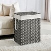Laundry Hamper Sorter with Lid, 23.8 Gal (90 L) Synthetic Rattan Clothes Laundry Basket Storage with Lid and Handles Removable Liner Laundry Sorter - 4 of 4