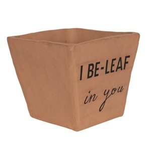"I Be-Leaf in You" Multi Terracotta Planter - Foreside Home & Garden - 1 of 4