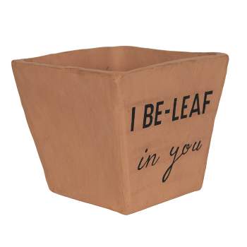 "I Be-Leaf in You" Multi Terracotta Planter - Foreside Home & Garden