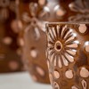Sullivans 9", 7" & 5" Floral Embossed Brown Planters Set of 3, Clay - 2 of 3