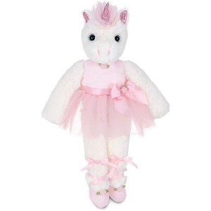 Bearington Dreamer White Plush Unicorn Stuffed Animal Ballerina in Pink Ballet Outfit, 14 Inches - 1 of 4
