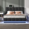 Queen Size PU Tufted Upholstered Platform Bed with Hydraulic Storage System, LED Lights and USB charger-ModernLuxe - image 2 of 4