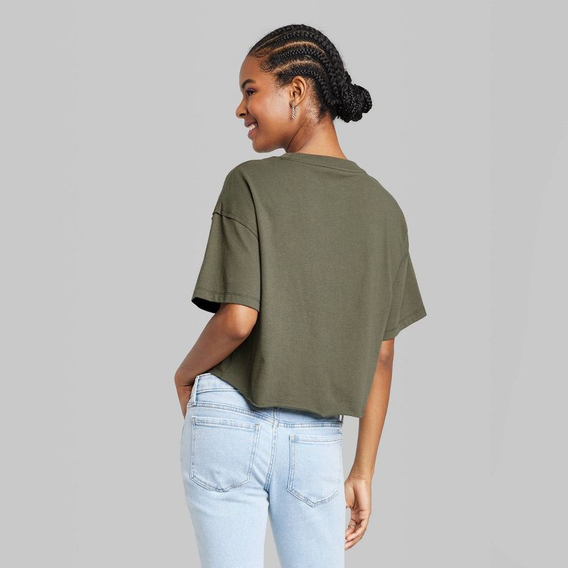 Women's Short Sleeve Relaxed Fit Cropped T-Shirt - Wild Fable™, 3 of 10