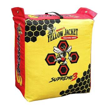 Morrell Yellow Jacket Supreme 3 28 Pound Adult Field Point Archery Bag Target with 2 Shooting Sides, 10 Bullseyes, and IFS Technology, Handle, Yellow