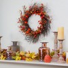 Northlight Leaves and Berries Artificial Fall Harvest Twig Wreath - 24 inch, Unlit - 2 of 3