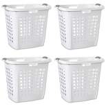 Sterilite Ultra Easy Carry Plastic Dirty Clothes Laundry Basket Hamper, White (4 Pack)