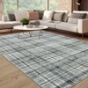 Nasitip Washable Rug-Modern Plaid Area Rug Non Slip Soft Rugs-Low Pile Foldable Floor Cover Accent Carpet - 2 of 4