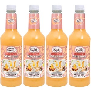 Master of Mixes White Peach  Mix - Ready to Use - 1 Liter Bottle (33.8 FlOz)-Mixer Perfect for Bartenders and Mixologists - 1 of 4