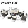 Mshliw 7-Piece PE Rattan Outdoor Furniture Set – 9-Seater Patio Sofa, Machine-Washable Cushions for Garden, Patio, Porch - 4 of 4