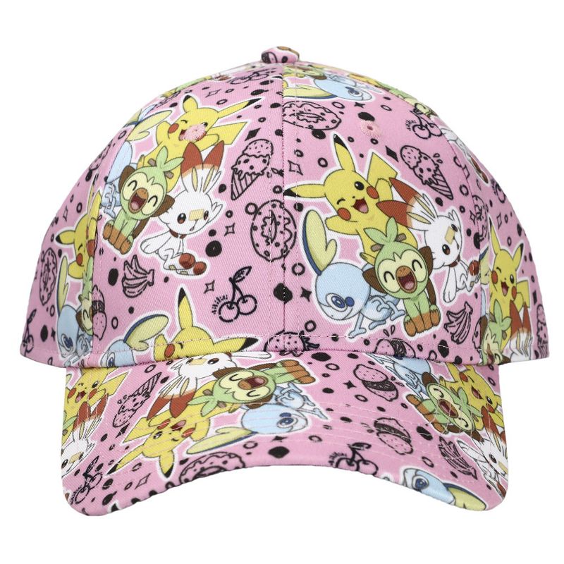 Pokemon Anime Characters All Over Print Pink Snapback, 2 of 6