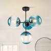 Rennnsan Jandelle 24" W 4 - Light Bubble Milk Glass Mid-Century Modern Dimmable Flush Mount Chandelier in Black - 2 of 4