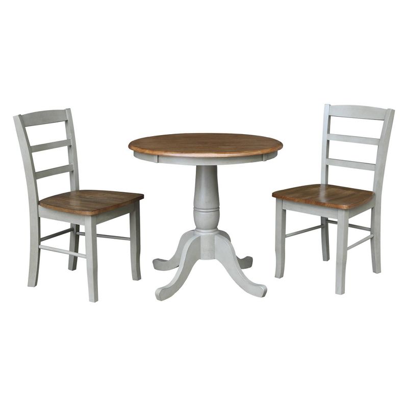 30" Round Dining Table with Raised Legs and 2 Madrid Dining Chairs - International Concepts, 1 of 7