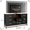 Modern 8-Drawer Black Dresser with LED Lights, Charging Station, and TV Stand for Bedroom or Living Room, Black - 2 of 4