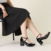 Perphy Women's Square Toe Crisscross Strap Block Heel Mary Jane Pumps - 2 of 4
