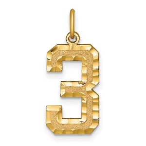 Black Bow Jewelry 14k Yellow Gold, Varsity Collection, Large D/C Pendant Number 3 - 1 of 4