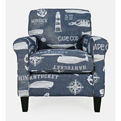 Jofran, Seafarer Coastal Nantucket Cape Nautical Upholstered Accent Chair