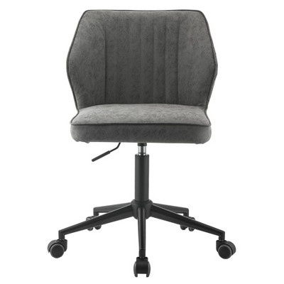 GDFStudio Hugo Upholstered Tufted Faux Leather  Armless Swivel Office Chair with Adjustable Height and Caster Wheels