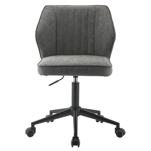 GDFStudio Hugo Upholstered Tufted Faux Leather  Armless Swivel Office Chair with Adjustable Height and Caster Wheels - 1 of 4