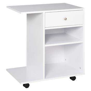 Vinsetto Mobile Printer Stand, Rolling File Cabinet Cart with Wheels, Adjustable Shelf, Drawer and CPU Stand