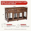58" Large Dog Cage Furniture, Double Dog Cage Furniture with 2 Drawers and Removable Dividers, Heavy Duty Wooden Dog Cage Table, Suitable for 2 Dogs - 4 of 4