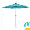 Costway 9Ft Solar LED Market Umbrella Aluminum Crank Tilt 16 Strip Lights - 3 of 4