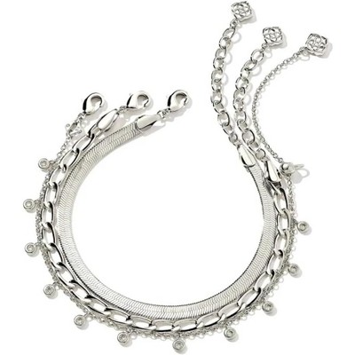 Set of 3 Layered Chain Bracelets, Gold Tone Mixed Link Fashion Jewelry for Women