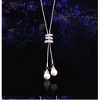 Cathercing Spiral Pearl Pendant Long Necklace for Women Adjustable Elegant Jewelry Crystal Accessories Dressy Collocation Winter Evening Party Wedding - 4 of 4
