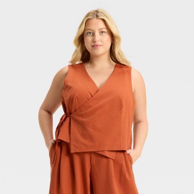 Women's Linen Wrap Vest - Future Collective