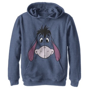 Boy's Winnie the Pooh Eeyore Face Portrait Pull Over Hoodie - 1 of 4