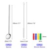 Unique Bargains Stainless Steel Long Handle Reusable Drinking Spoon Straws with Cleaning Brushes 4 Pcs - 2 of 4