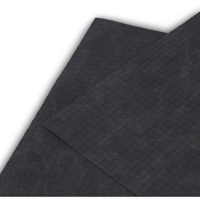 Black Faux Leather Reversible Rectangular Placemat Set of 4
