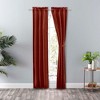 Ellis Curtain Lisa Solid Color Poly Cotton 3" Rod Pocket Duck Fabric Tailored Panel Pair with Ties Red - 2 of 4
