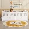 KIGFTSOD Wood Twin Size Platform Bed with Guardrail and 2 Drawers - 3 of 4