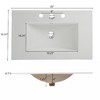 NicBex Modern Fluted Design Freestanding Vanity, Bathroom Vanity with Ceramic Sink, Dual-Tier Split Full-Extension Drawers - 3 of 4