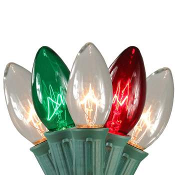 Northlight Set of 15 Lighted Red, Clear and Green C9 Christmas Pathway Marker Decor