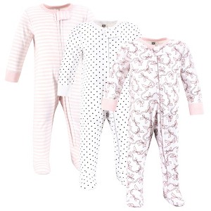 Hudson Baby Infant Girls Cotton Sleep and Play, Pink Bows - 1 of 4