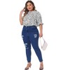 Agnes Orinda Women's Plus Size Polka Dots Printed Ruffle Hem Short Sleeve Mock Neck Blouses - 3 of 4