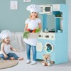 Wooden Kids Play Kitchen Set, Kids Cooking Pretend Play Set, Kitchen Playset For Kids, Playset Interactive Toy, Pink/blue - 3 of 4